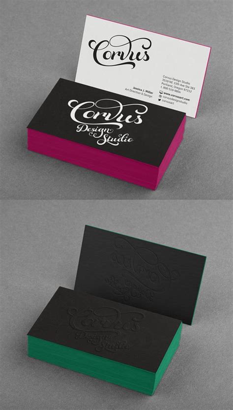 Thick Business Cards With Colored Edge Lizzie Duggan