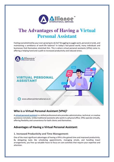 Ppt The Advantages Of Having A Virtual Personal Assistant Powerpoint Presentation Id 12982807