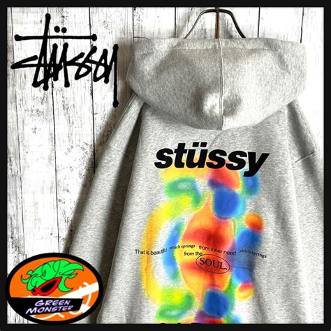 48％割引ホワイト系s【半額】 【希少】 Stussy 立体ロゴ パーカー バックロゴ 入手困難 人気 パーカー トップスホワイト系s