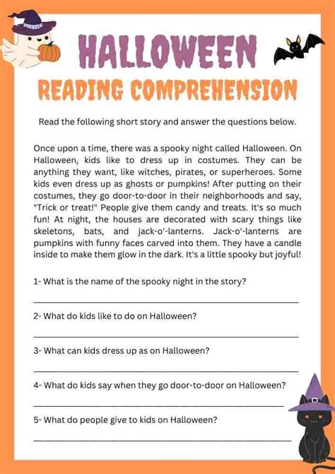 Halloween Reading Comprehension Worksheet Halloween Reading