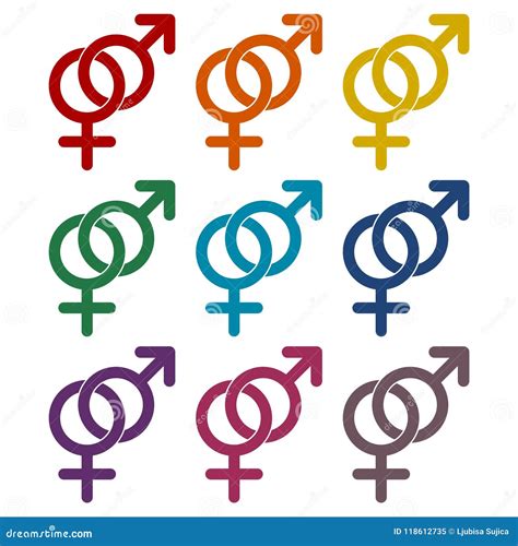 Male And Female Sex Symbol Set Stock Vector Illustration Of Masculine Double 118612735