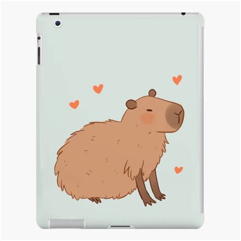 Capybara Cute Illustration Nice Capybara Baby Green Ipad Case