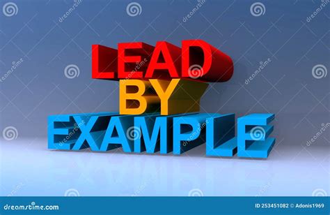 Lead By Example Blue Stamp Cartoon Vector | CartoonDealer.com #119491193