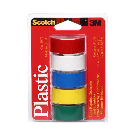 3M Scotch 50503 Waterproof Vinyl Plastic Colored Tape, .75" x 125" (2 ...