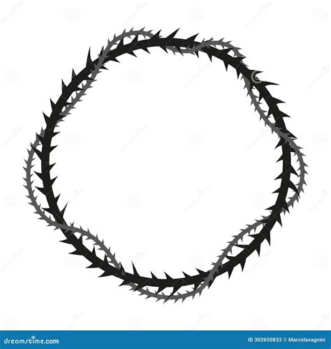 Irregular Thorn Circle in Black and White, Symbol of Christ Stock ...