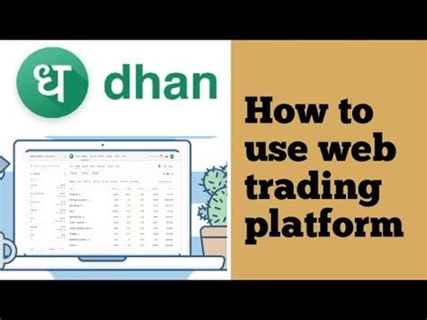 How To Use Dhan Web Platform Ll Dhan Youtube