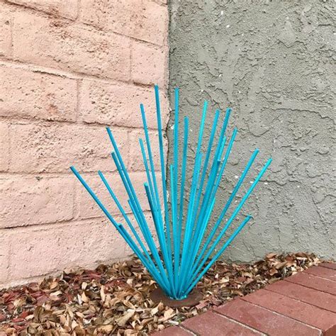 Blue Ray Tequila Metal Sculpture Turquoise Metal Art Garden Art Yard