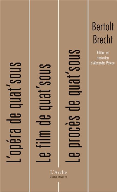 LOpéra de quatsous La Bosse Le Procès de quatsous Bertolt