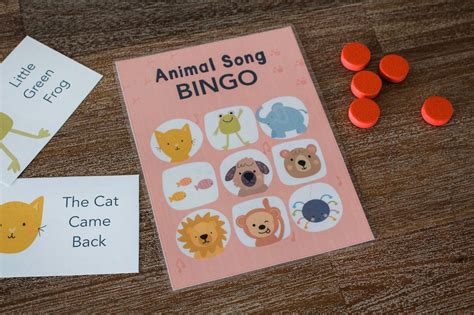 Animal Song Printable Bingo Cards, Bingo Printable, Preschool Activities, Kindergarten ...