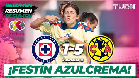 Resumen y goles Cruz Azul 1 5 América Liga Mx Femenil CL2024 J13