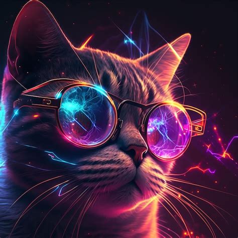 Space Cat With Galaxy Glasses