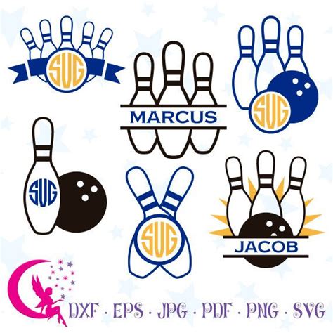 Bowling Monogram Bowling Ball SVG Strike SVG Bowling Ball And Pins