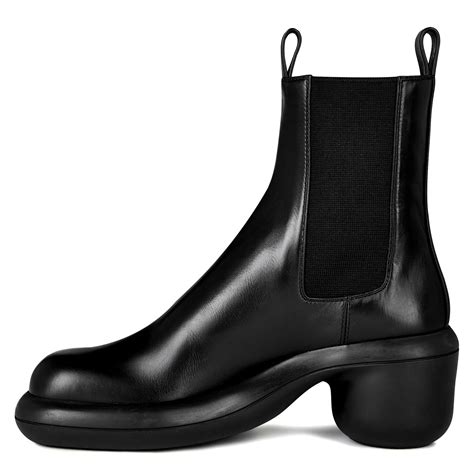 Jil Sander Block Heel Leather Ankle Boots Women Black 001 Flannels