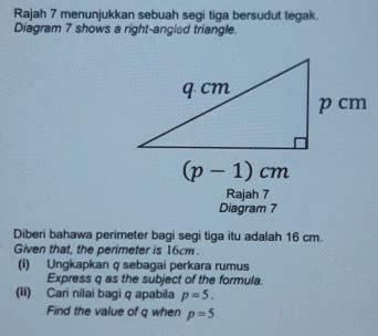 Solved Rajah Menunjukkan Sebuah Segi Tiga Bersudut Tegak Diagram