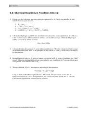 Equilibrium Problems 2 Doc A2 Chemistry F325 6 2 Chemical