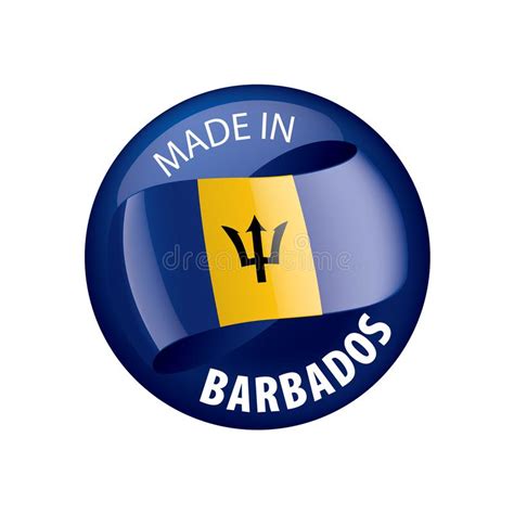 Barbados Se Alan Vector El Ejemplo Por Medio De Una Bandera En Un