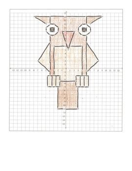 6 Coordinate Plane Graphing Cartoon Animals Pictures in Four Quadrants