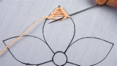 New Hand Sewing Embroidery With Amazing Ladder Stitch Superb Floral Design Easy Tutorial Youtube