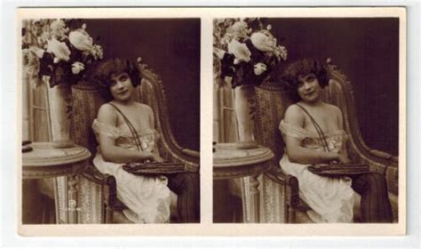 R French Stereoview Photo Stereo Card Nude Woman Original Old C