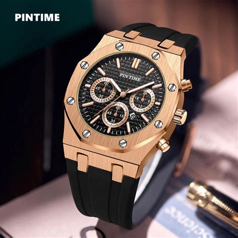 PINTIME reloj deportivo automático para hombre cronógrafo de cuarzo