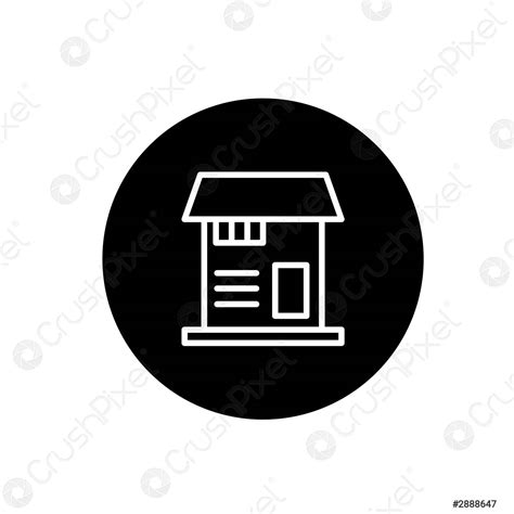 Tienda Icono En Negro Estilo Circular Tienda S Mbolo Vector Vector De