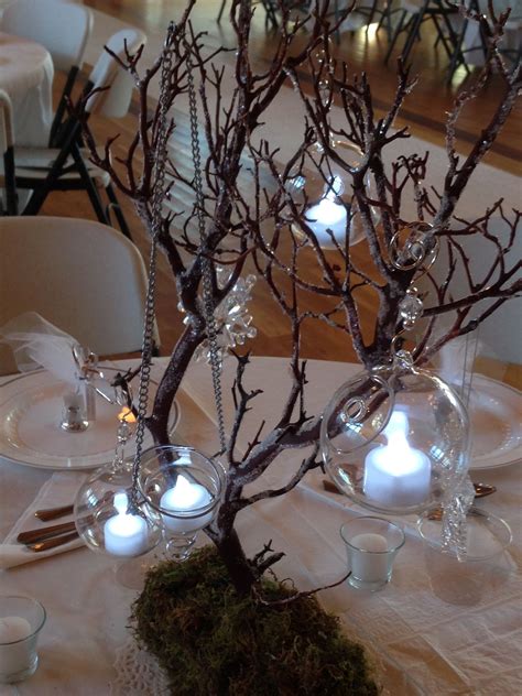 Manzanita Branch Centerpiece Used In Winterwonderlandwedding By