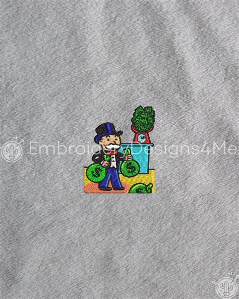 Mr Monopoly Cash Money Bags Weighing Bills Embroidery Design - Etsy