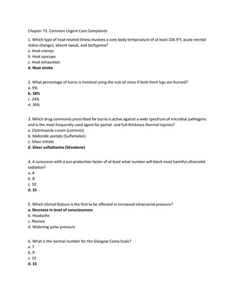 Common Urgent Care Complaints Chapter 72 Common Urgent Care