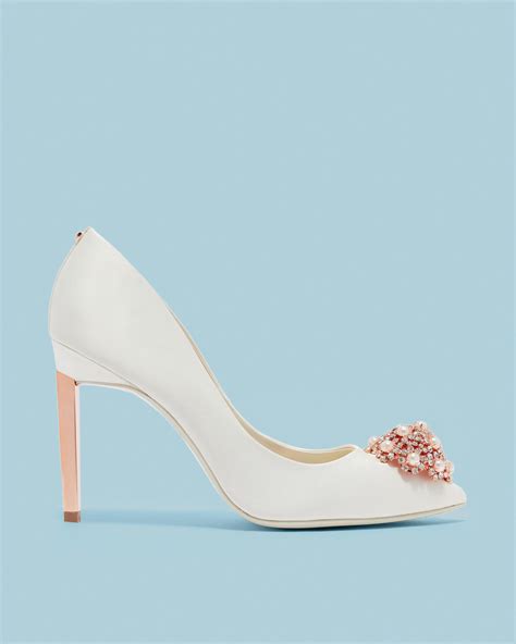 Ted Baker Brooch Detail Court Shoes In White Lyst