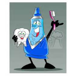 Mo The Toothpaste Cartoon Character Holding A Tooth Clipart 397891 At