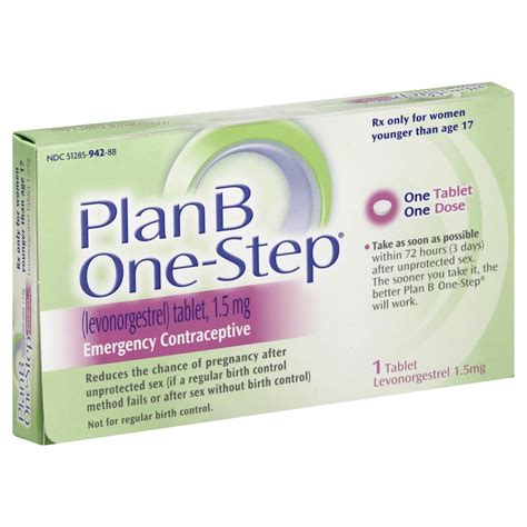 Plan B One Step Emergency Contraceptive Levonorgestrel 1 5 Mg Tablet