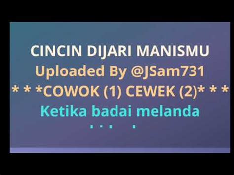 KARAOKE TANPA VOCAL CINCIN DIJARI MANISMU YouTube