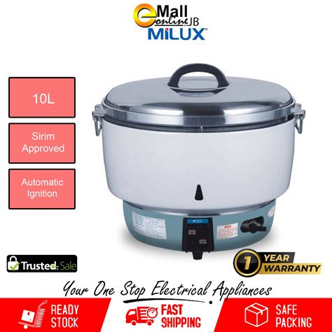 Milux 10L Industrial Commercial Gas Rice Cooker MGRC 10AS Periuk Nasi