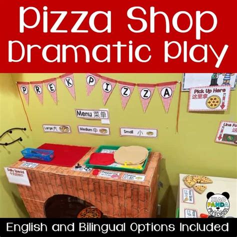 Bilingual Pizza Shop Dramatic Play Xiao Panda Preschool