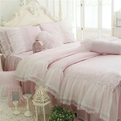 Home Textiles Cotton Luxury Lace White Rose Bedding Sets Bed Linen