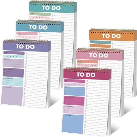 Amazon PerKoop 6 Pcs To Do List Notepad Daily Planner Notepad