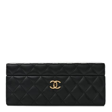 CHANEL Lambskin Small Jewelry Box Black 1227459 | FASHIONPHILE