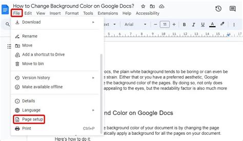 How To Change Background Color On Google Docs