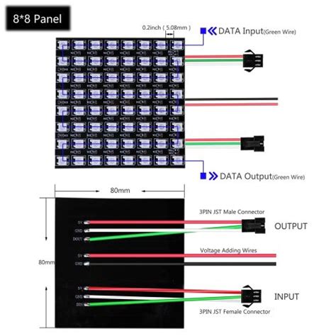 Generic Ws2812b 5050 Rgb Led Digital Panel Matrix Flexible 8x8 16x16