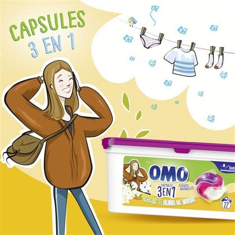 Omo Lessive Capsule Jasmin Fleur De Coton En G Lavages