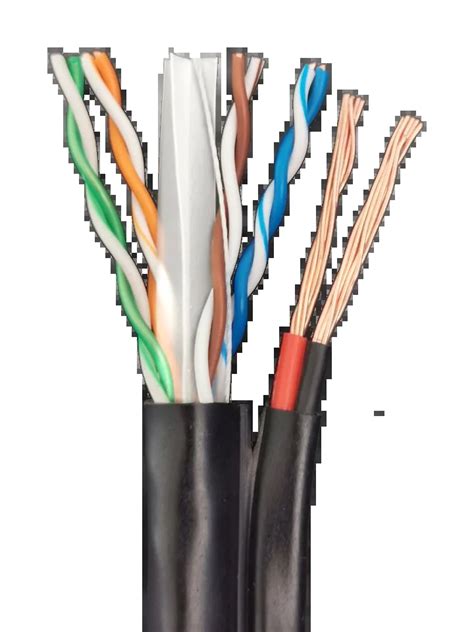 Cat6 Siamese Cable Utp Cat6 Wih 2 Power Indoor Outdoor Buy Lan Cable