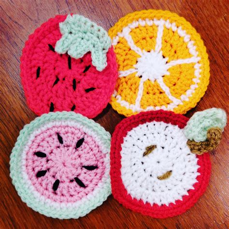 Fruit Coasters R Crochet