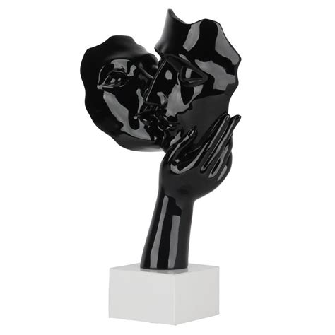 Kissing Couple Sculpture Black Gloss Couple Sculpture Sculpture