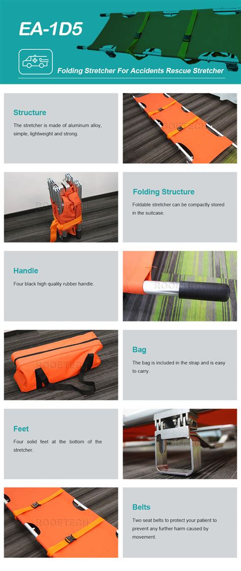 4 Folding Stretcher For Accidents Rescue Stretcher With Carry Bag