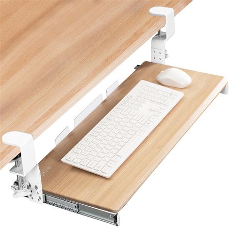 Vivo Large Keyboard Tray Under Desk Pull Out With C Clamp Mount Under