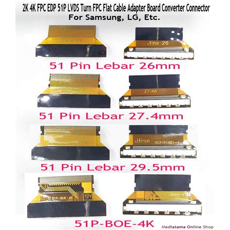 Jual Board Converter Connector 2K 4K FPC EDP 51 Pin Ke LVDS FPC Flat