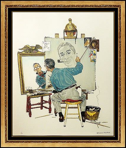 "Triple Self Portrait" by Norman Rockwell | originalartbroker