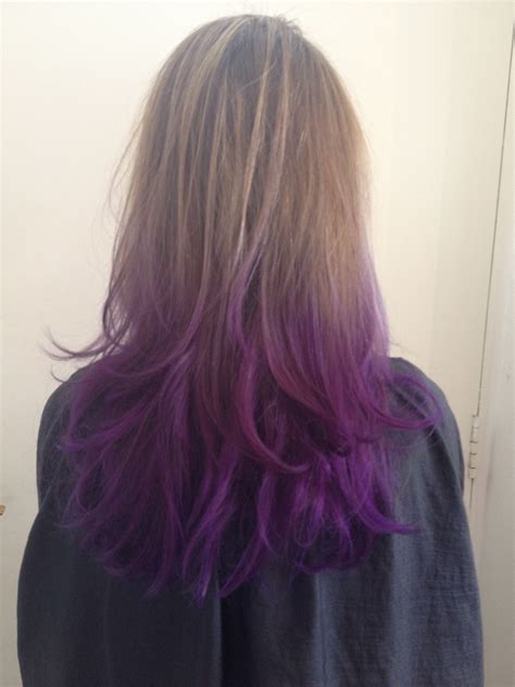 Purple Dip Dyed Hair Using L Anza Colouring Products Dip Dye Hair