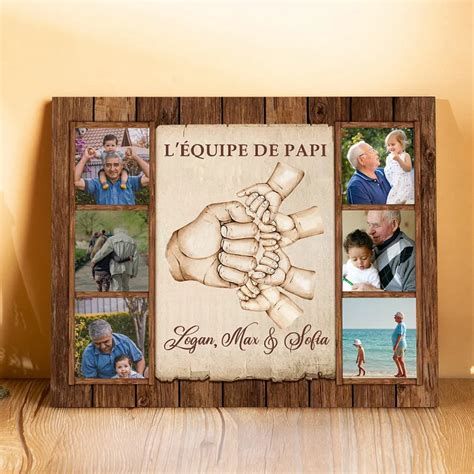 Ma Famille Cadre En Bois Poings Photos Personnalis Es Avec Textes