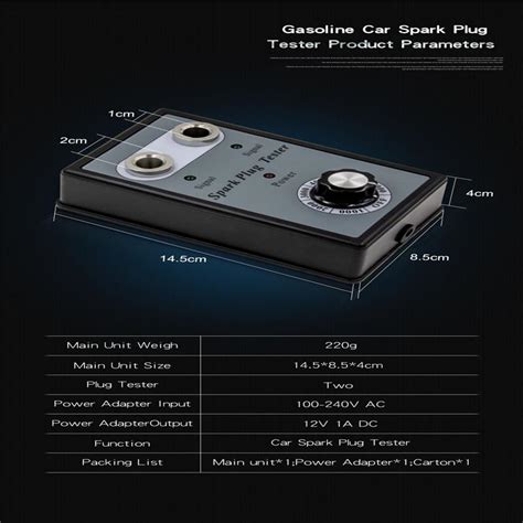 Universal Adjustable Dual Hole Car Spark Plug Tester With Eu Plug